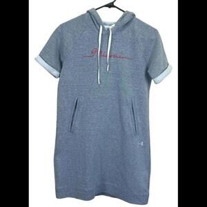 Under Armour‎ Loose Miami Hooded Sweatshirt Dress Womens Gray Knit Size XS